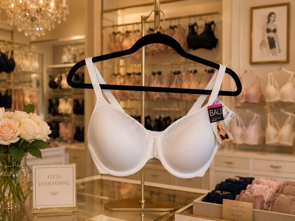 Bali 3L97 White Underwire Bra 34D NWT Lace Back Smoothing Lightweight Comfort